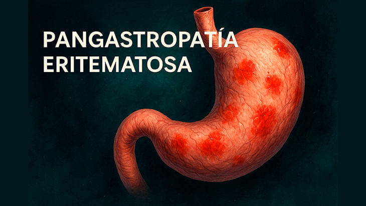 Imagen médica que representa el enrojecimiento del estómago por gastritis, útil para educar sobre salud digestiva