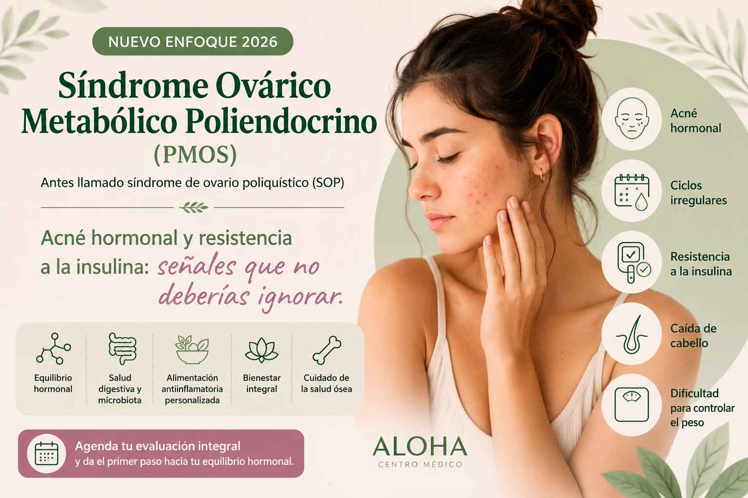 Síndrome Ovárico Metabólico Poliendocrino, acné hormonal y resistencia a la insulina
